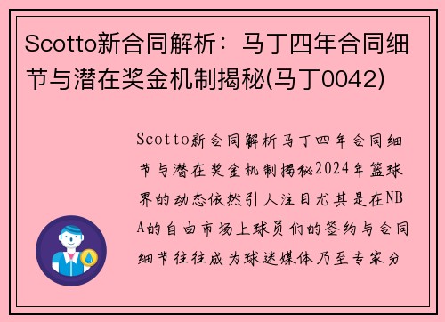 Scotto新合同解析：马丁四年合同细节与潜在奖金机制揭秘(马丁0042)